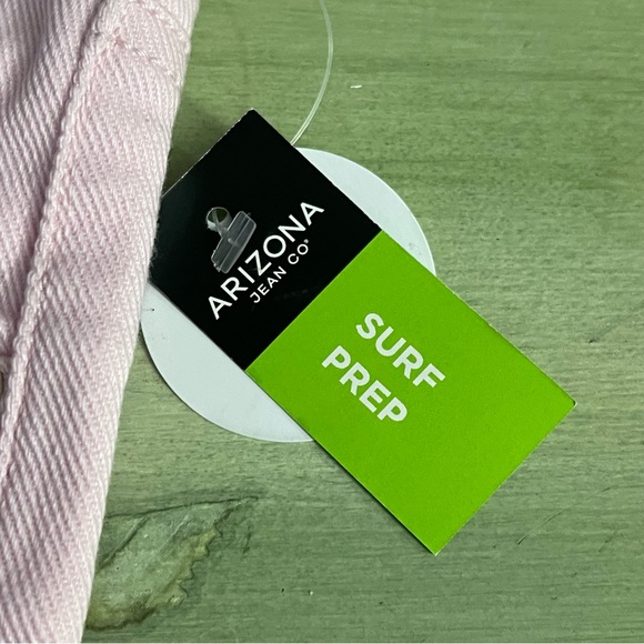 Arizona Jean Co. Shortie Shorts Adjustable Waistband Stretch 16 1/2 Plus Pink - Picture 2 of 10